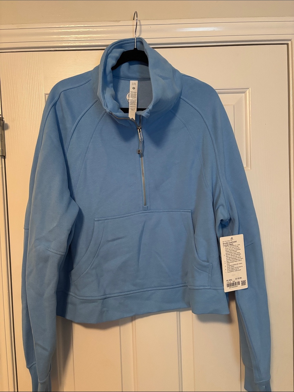 lululemon athletica Light Blue Quarter-Zip Cropped Pullover